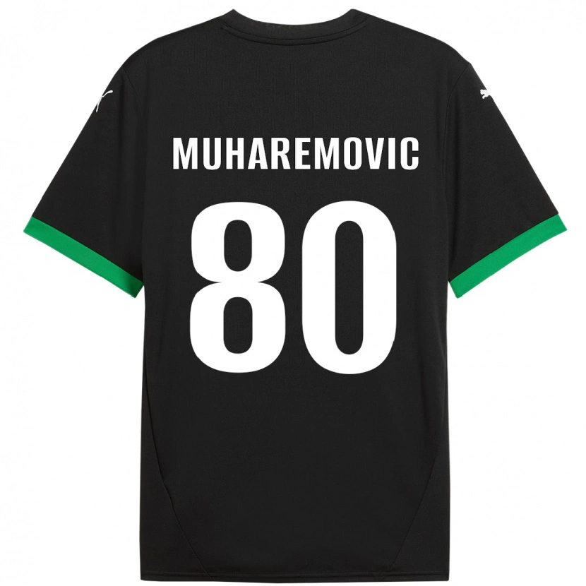 Danxen Niño Camiseta Tarik Muharemovic #80 Negro Verde Oscuro 1ª Equipación 2024/25 La Camisa