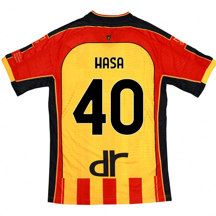 Danxen Niño Camiseta Luis Hasa #40 Amarillo Rojo 1ª Equipación 2024/25 La Camisa