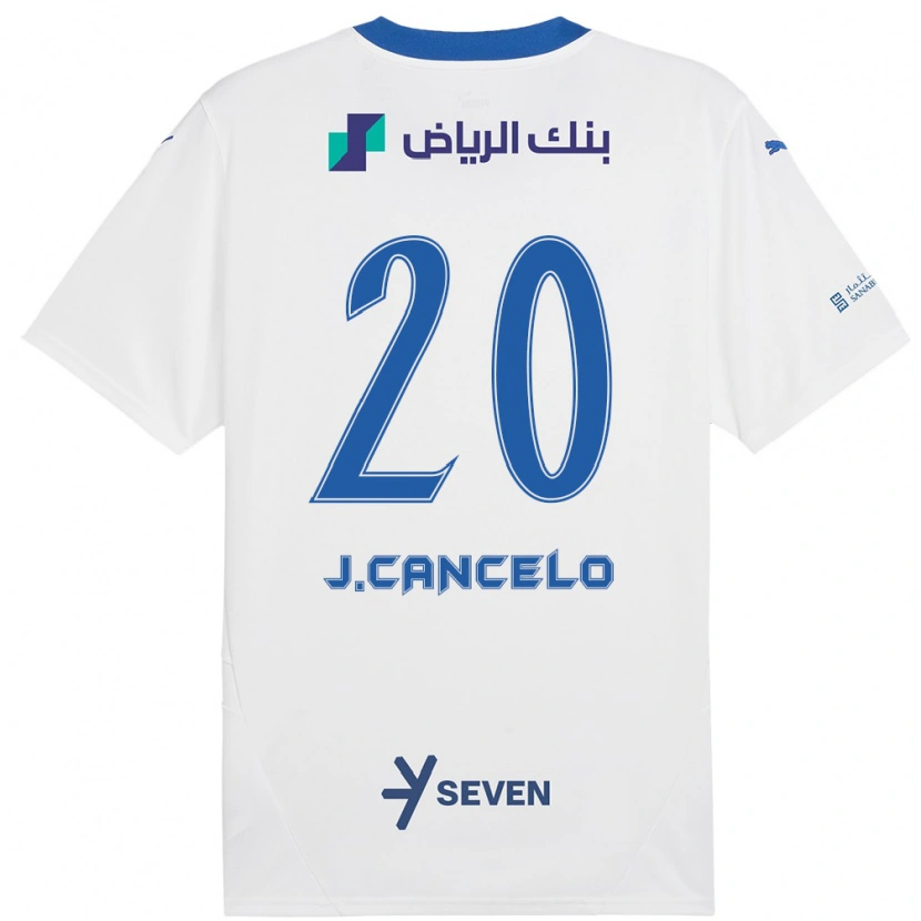 Danxen Niño Camiseta João Cancelo #20 Blanco Azul 2ª Equipación 2024/25 La Camisa