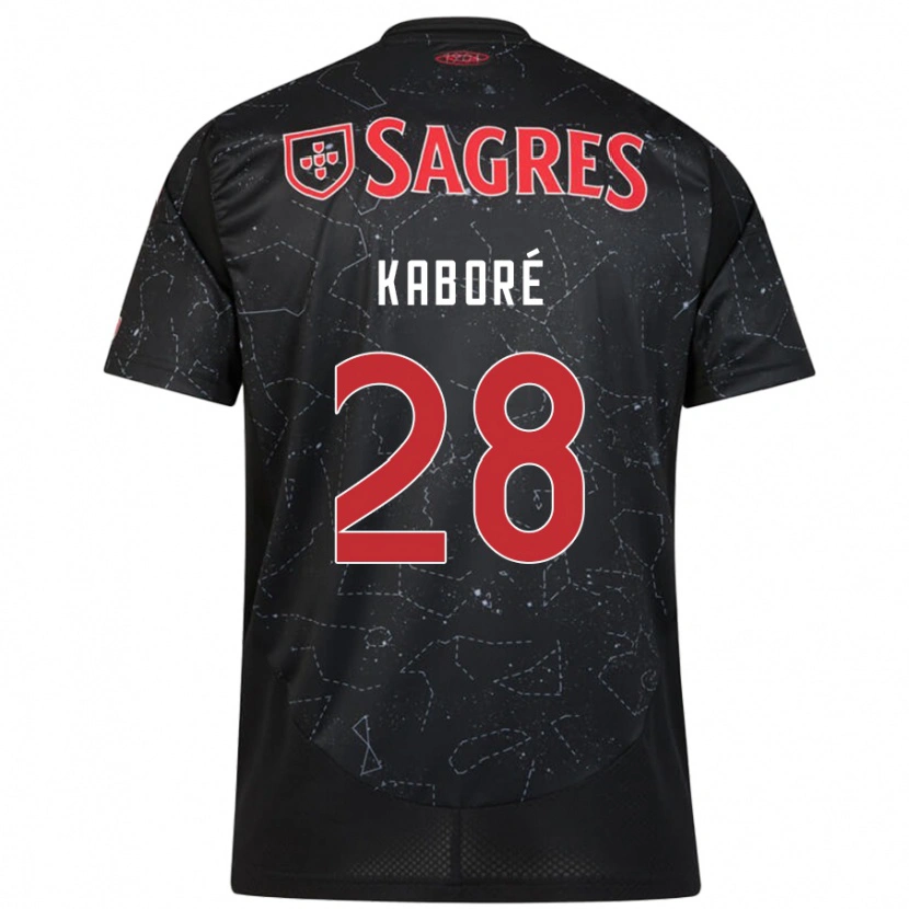 Danxen Niño Camiseta Issa Kaboré #28 Negro Rojo 2ª Equipación 2024/25 La Camisa