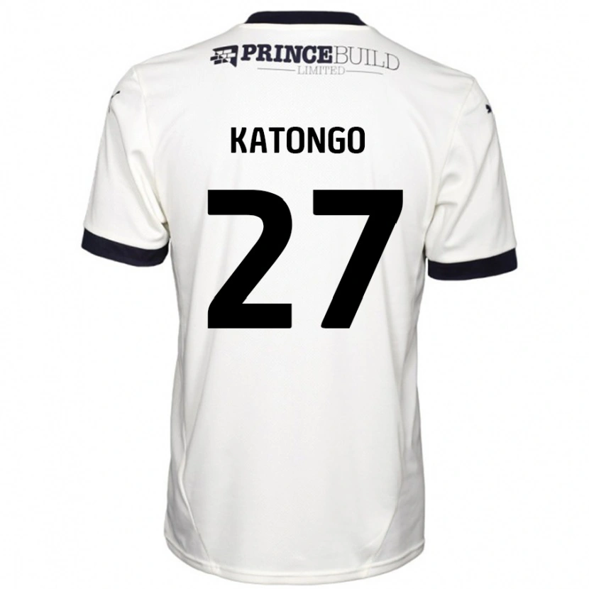 Danxen Niño Camiseta Jadel Katongo #27 Blanquecino Negro 2ª Equipación 2024/25 La Camisa