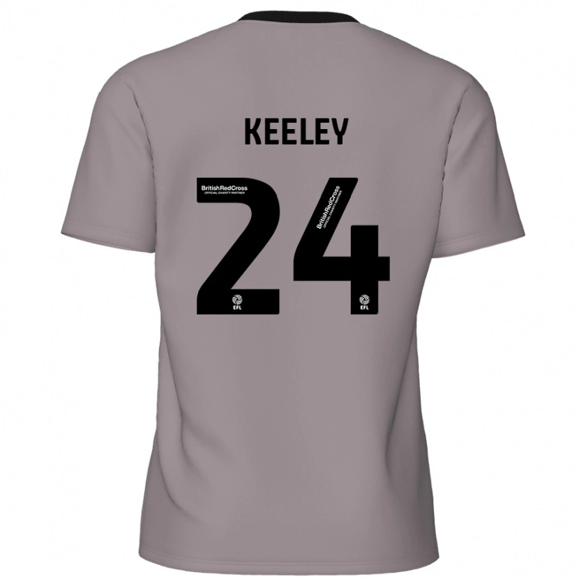 Danxen Niño Camiseta Josh Keeley #24 Gris 2ª Equipación 2024/25 La Camisa