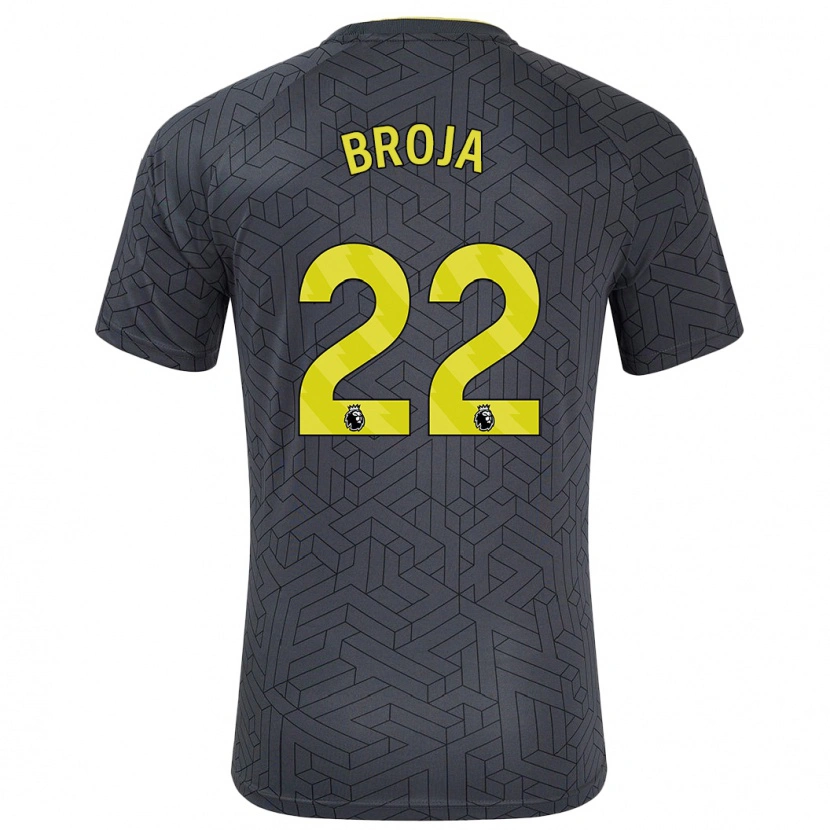 Danxen Niño Camiseta Armando Broja #22 Negro Amarillo 2ª Equipación 2024/25 La Camisa