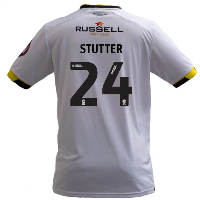 Danxen Niño Camiseta Ronnie Stutter #24 Blanco 2ª Equipación 2024/25 La Camisa