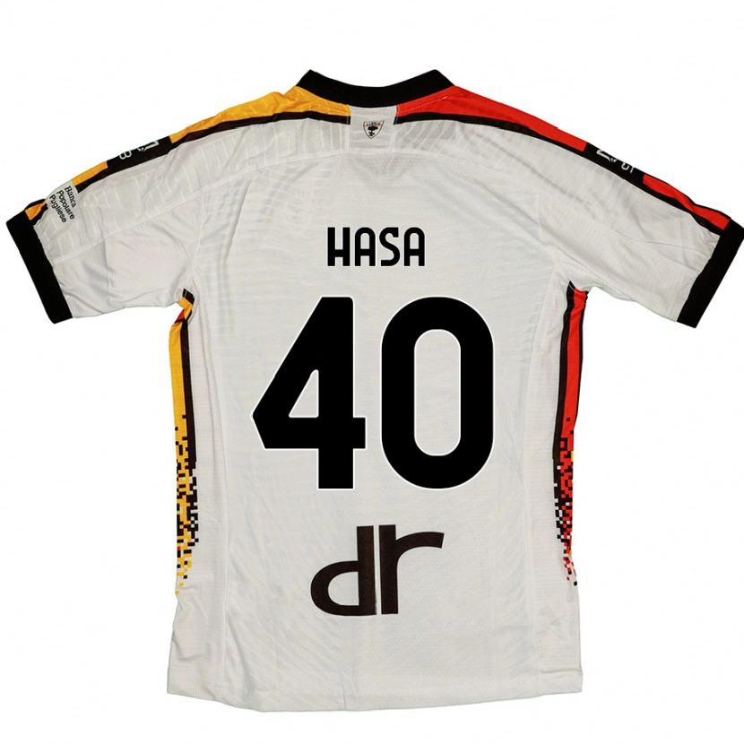 Danxen Niño Camiseta Luis Hasa #40 Blanco Negro 2ª Equipación 2024/25 La Camisa