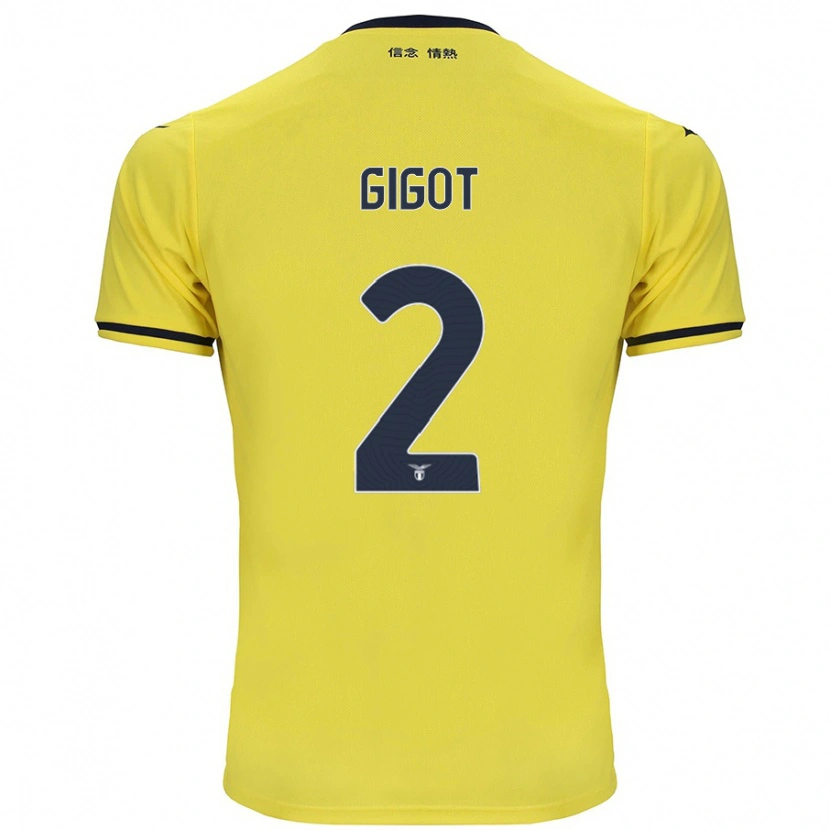 Danxen Niño Camiseta Samuel Gigot #2 Amarillo 2ª Equipación 2024/25 La Camisa