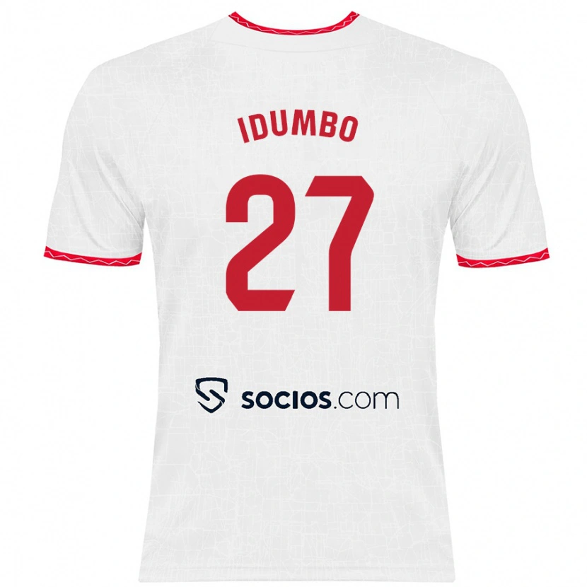 Danxen Niño Camiseta Stanis Idumbo Muzambo #27 Blanco Rojo 1ª Equipación 2024/25 La Camisa