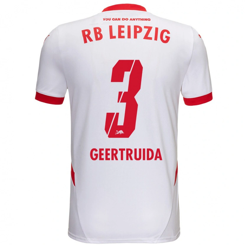 Danxen Niño Camiseta Lutsharel Geertruida #3 Blanco Rojo 1ª Equipación 2024/25 La Camisa