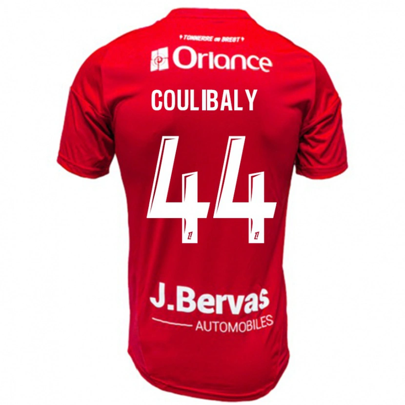 Danxen Niño Camiseta Soumaïla Coulibaly #44 Rojo Blanco 1ª Equipación 2024/25 La Camisa