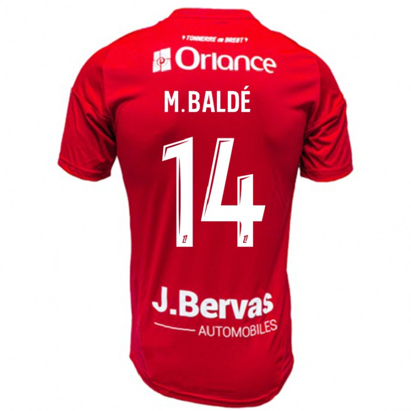 Danxen Niño Camiseta Mama Baldé #14 Rojo Blanco 1ª Equipación 2024/25 La Camisa