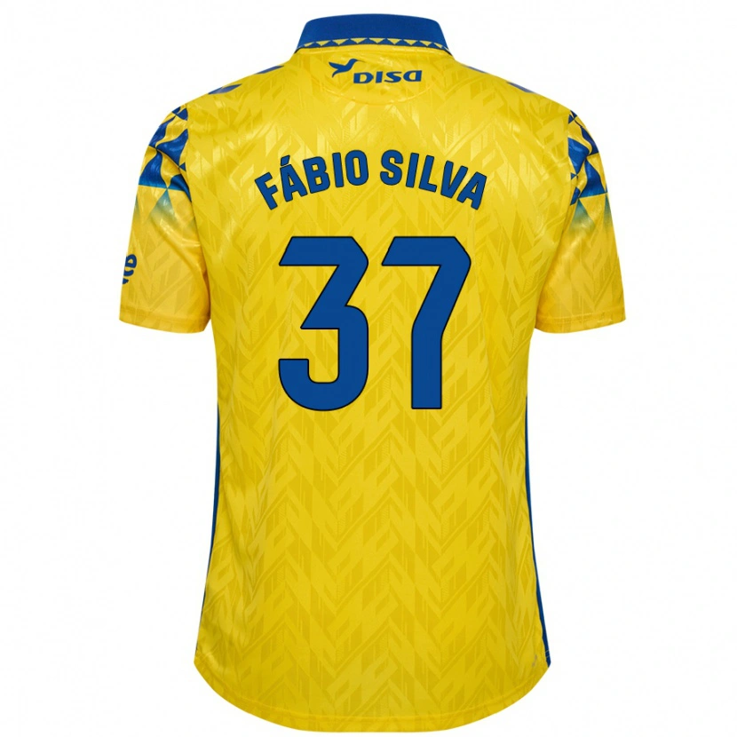 Danxen Niño Camiseta Fábio Silva #37 Amarillo Azul 1ª Equipación 2024/25 La Camisa