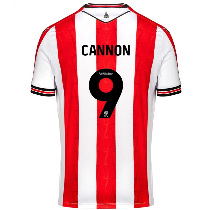 Danxen Niño Camiseta Tom Cannon #9 Rojo Blanco 1ª Equipación 2024/25 La Camisa