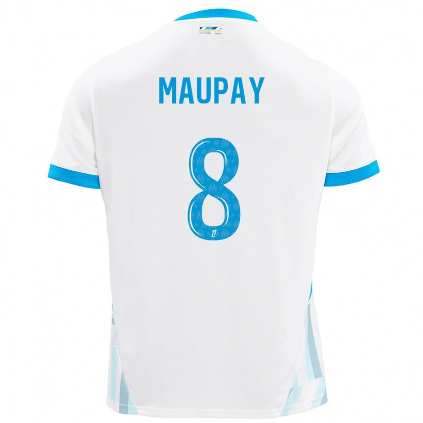 Danxen Niño Camiseta Neal Maupay #8 Blanco Azul Cielo 1ª Equipación 2024/25 La Camisa