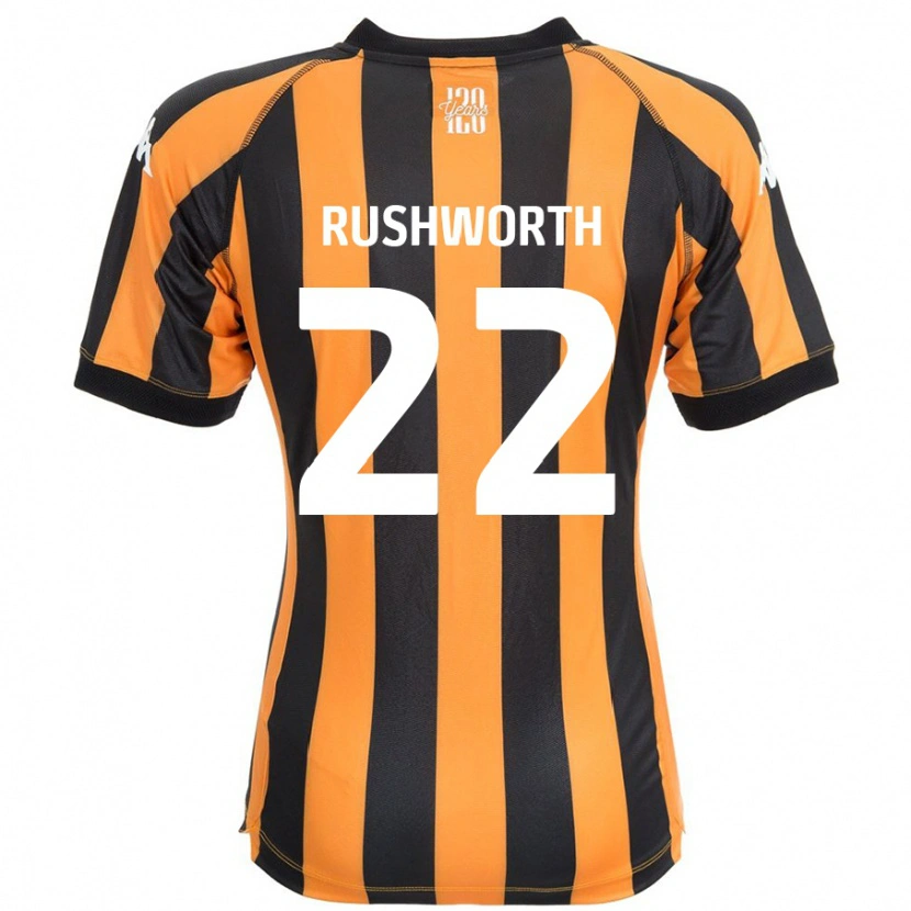 Danxen Niño Camiseta Carl Rushworth #22 Negro Ámbar 1ª Equipación 2024/25 La Camisa