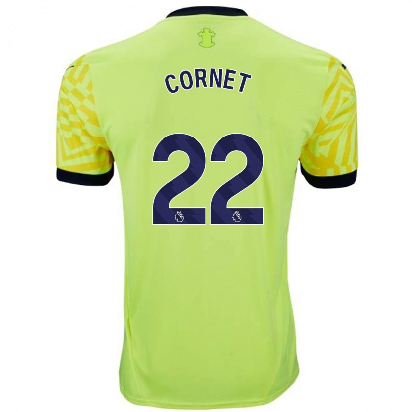 Danxen Niño Camiseta Maxwel Cornet #22 Amarillo 2ª Equipación 2024/25 La Camisa