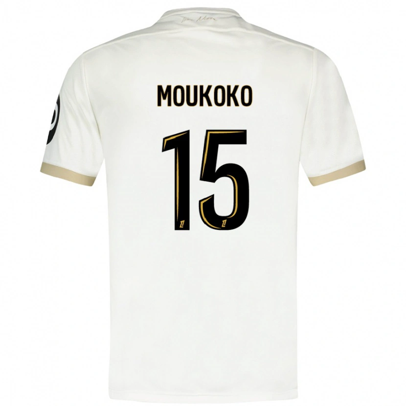 Danxen Niño Camiseta Youssoufa Moukoko #15 Blanco Dorado 2ª Equipación 2024/25 La Camisa