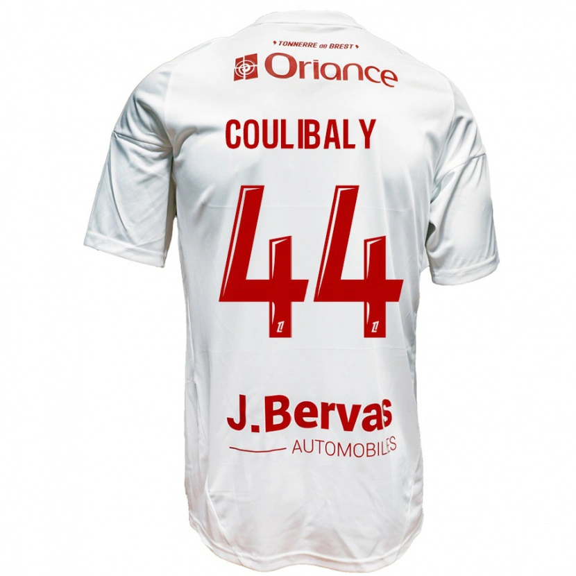 Danxen Niño Camiseta Soumaïla Coulibaly #44 Blanco Rojo 2ª Equipación 2024/25 La Camisa