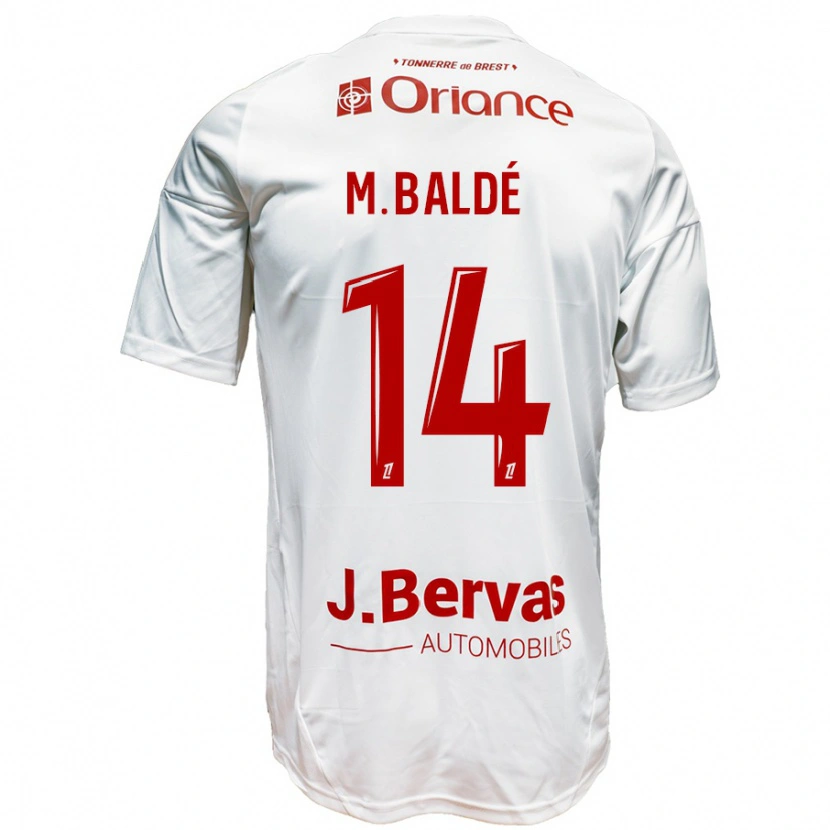 Danxen Niño Camiseta Mama Baldé #14 Blanco Rojo 2ª Equipación 2024/25 La Camisa