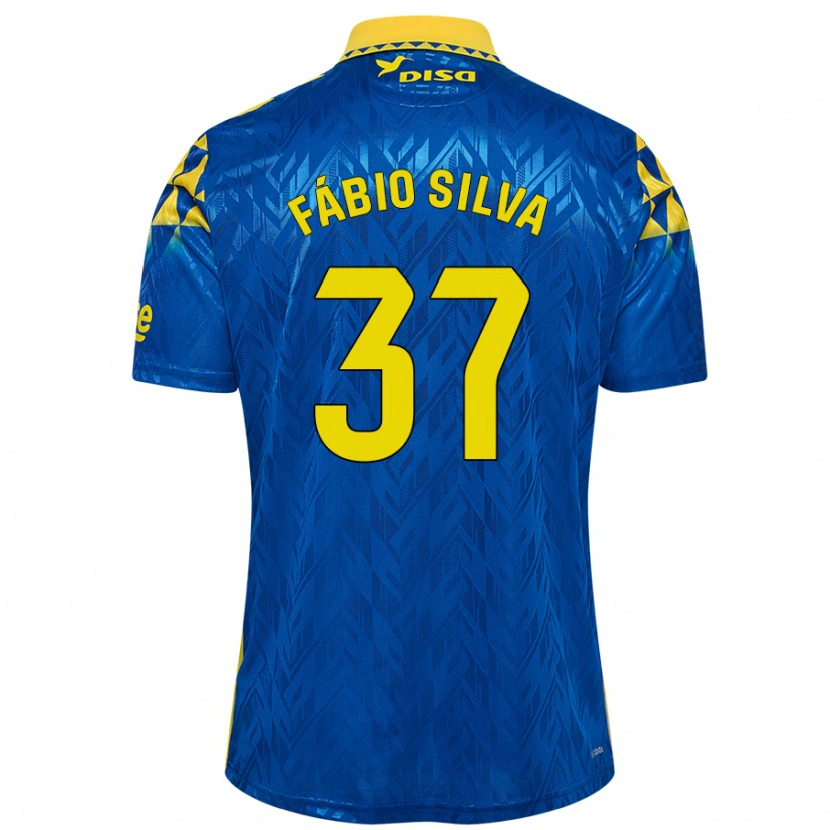 Danxen Niño Camiseta Fábio Silva #37 Azul Amarillo 2ª Equipación 2024/25 La Camisa