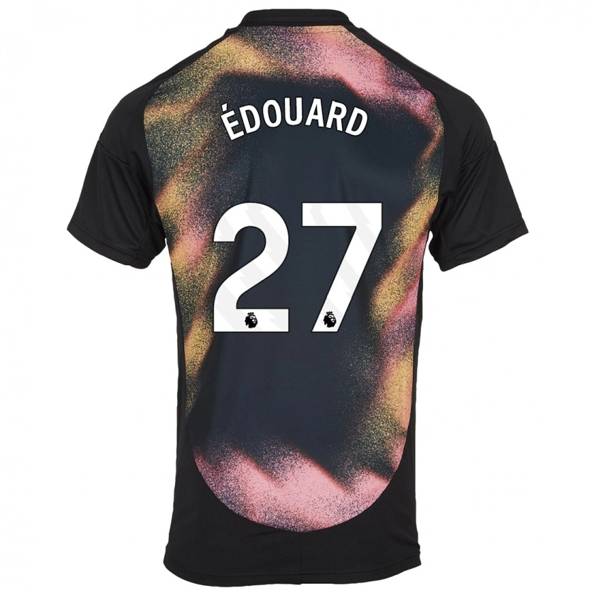 Danxen Niño Camiseta Odsonne Edouard #27 Negro Blanco 2ª Equipación 2024/25 La Camisa