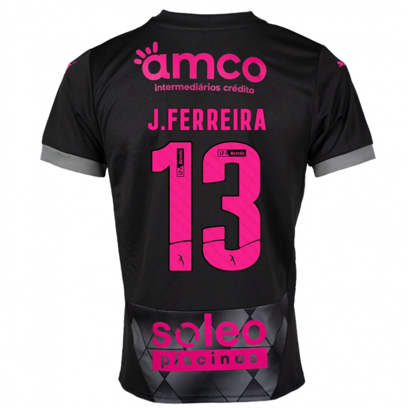 Danxen Niño Camiseta João Ferreira #13 Negro Rosa 2ª Equipación 2024/25 La Camisa