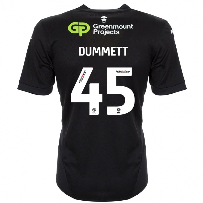 Danxen Niño Camiseta Paul Dummett #45 Negro 2ª Equipación 2024/25 La Camisa