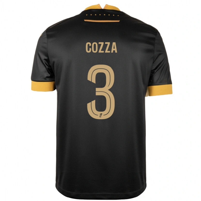 Danxen Niño Camiseta Nicolas Cozza #3 Negro Marrón 2ª Equipación 2024/25 La Camisa