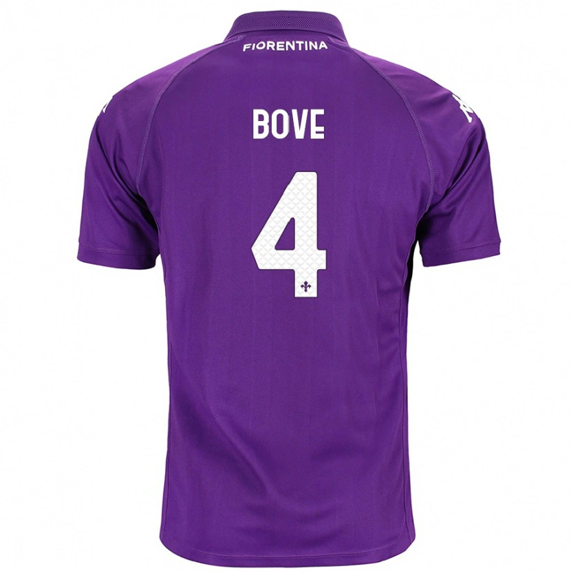 Danxen Niño Camiseta Edoardo Bove #4 Morado 1ª Equipación 2024/25 La Camisa