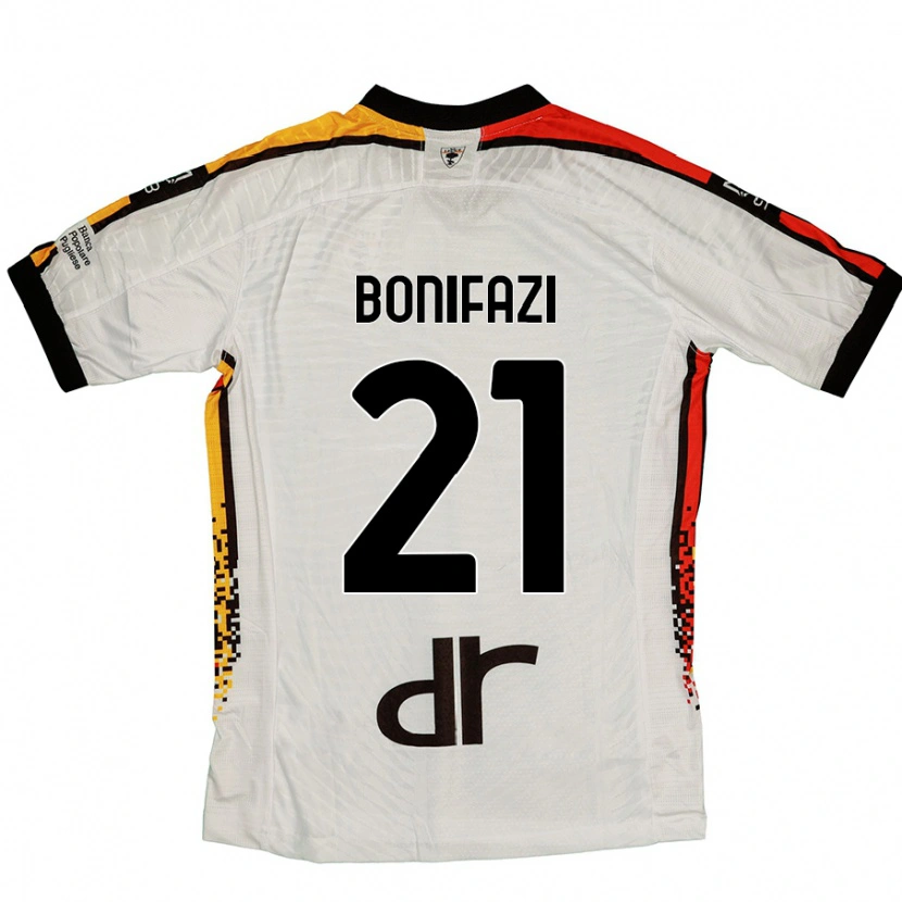 Danxen Niño Camiseta Kevin Bonifazi #21 Blanco Negro 2ª Equipación 2024/25 La Camisa