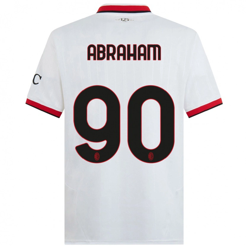 Danxen Niño Camiseta Tammy Abraham #90 Blanco Negro Rojo 2ª Equipación 2024/25 La Camisa