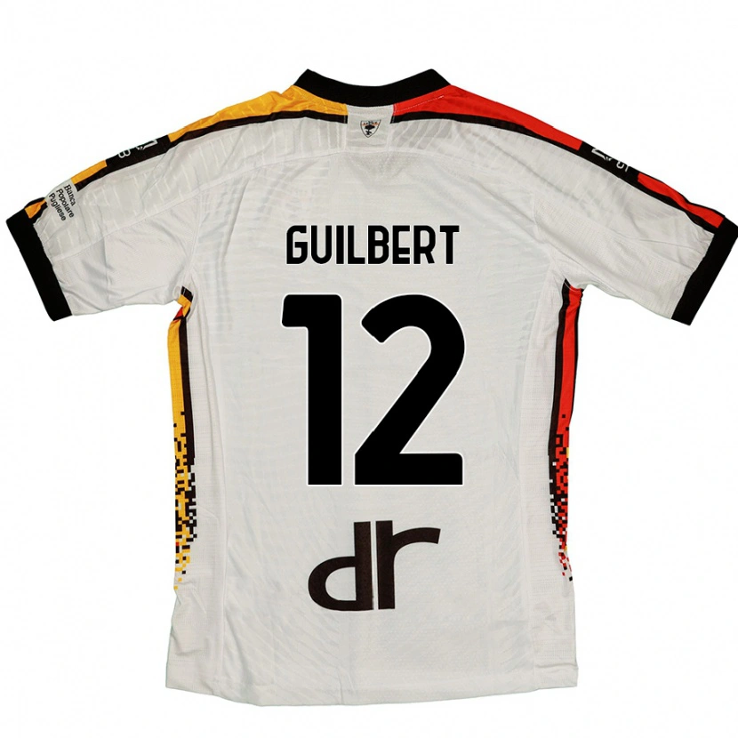 Danxen Niño Camiseta Frédéric Guilbert #12 Blanco Negro 2ª Equipación 2024/25 La Camisa