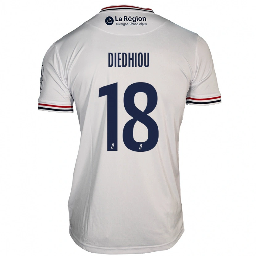 Danxen Niño Camiseta Famara Diédhiou #18 Blanco 2ª Equipación 2024/25 La Camisa