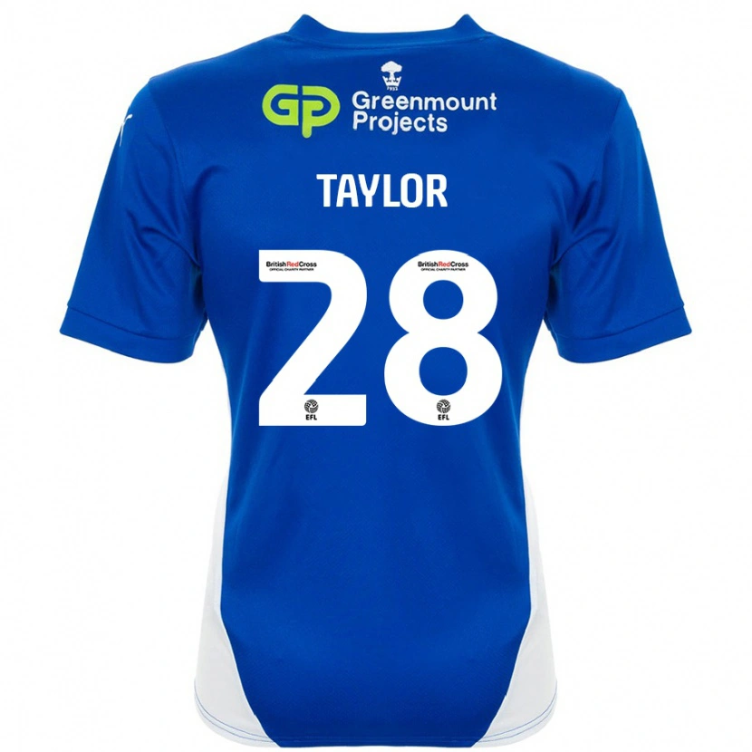 Danxen Niño Camiseta Dale Taylor #28 Azul Blanco 1ª Equipación 2024/25 La Camisa