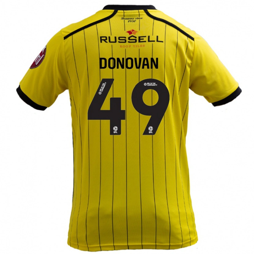 Danxen Niño Camiseta Romelle Donovan #49 Amarillo 1ª Equipación 2024/25 La Camisa