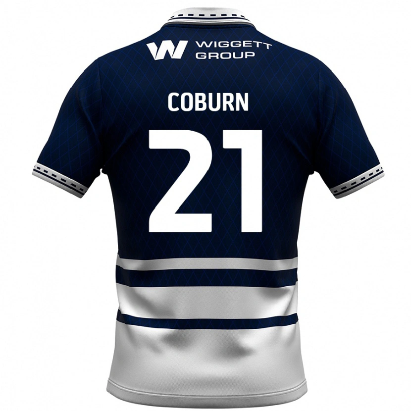 Danxen Niño Camiseta Josh Coburn #21 Azul Marino Blanco 1ª Equipación 2024/25 La Camisa