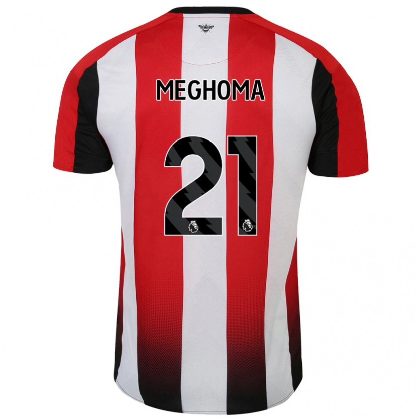 Danxen Niño Camiseta Jayden Meghoma #21 Rojo Blanco 1ª Equipación 2024/25 La Camisa