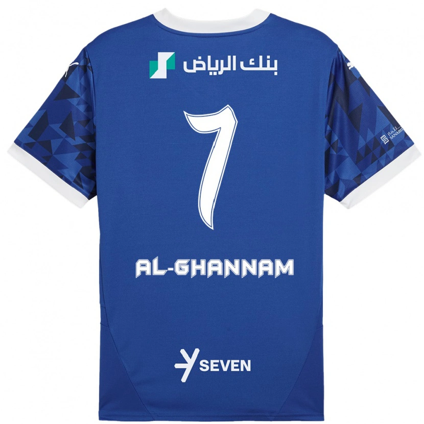 Danxen Niño Camiseta Khalid Al-Ghannam #7 Azul Oscuro Blanco 1ª Equipación 2024/25 La Camisa