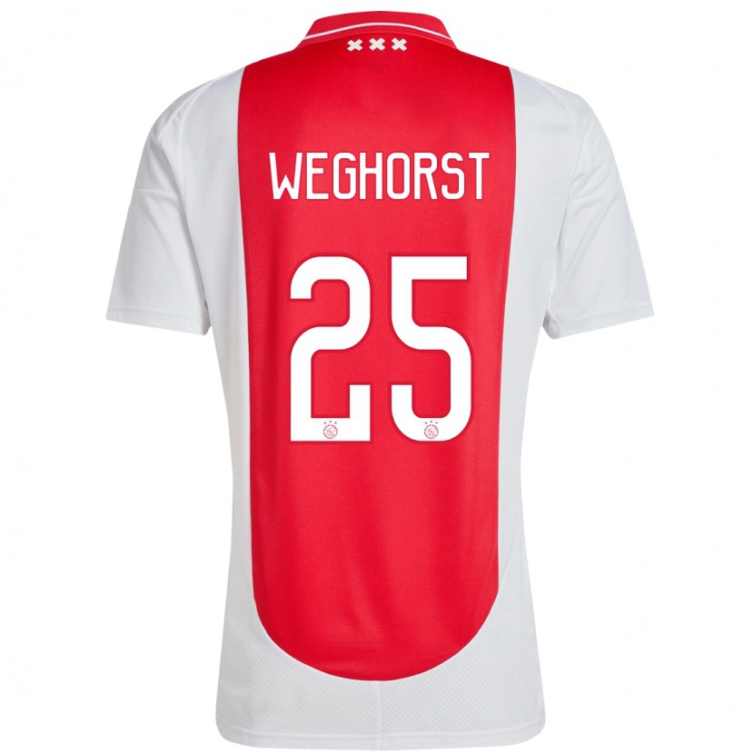 Danxen Niño Camiseta Wout Weghorst #25 Rojo Blanco 1ª Equipación 2024/25 La Camisa