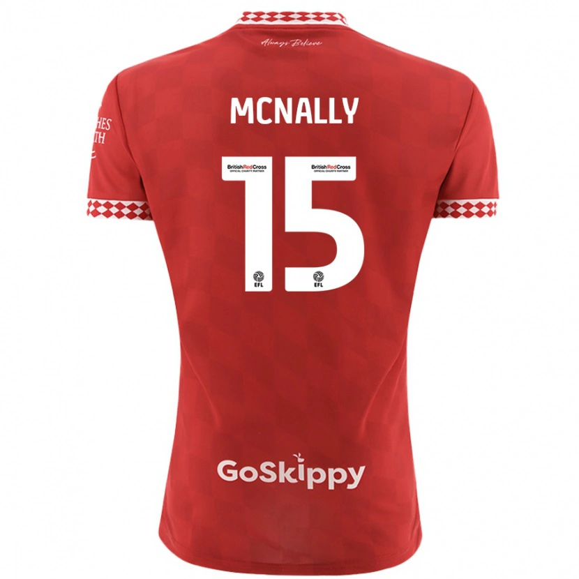 Danxen Niño Camiseta Luke Mcnally #15 Rojo 1ª Equipación 2024/25 La Camisa