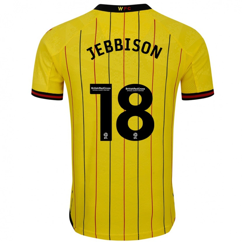 Danxen Niño Camiseta Daniel Jebbison #18 Amarillo Negro 1ª Equipación 2024/25 La Camisa