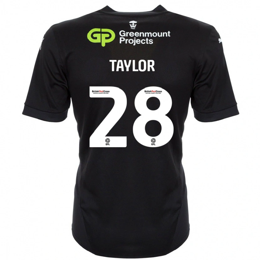 Danxen Niño Camiseta Dale Taylor #28 Negro 2ª Equipación 2024/25 La Camisa