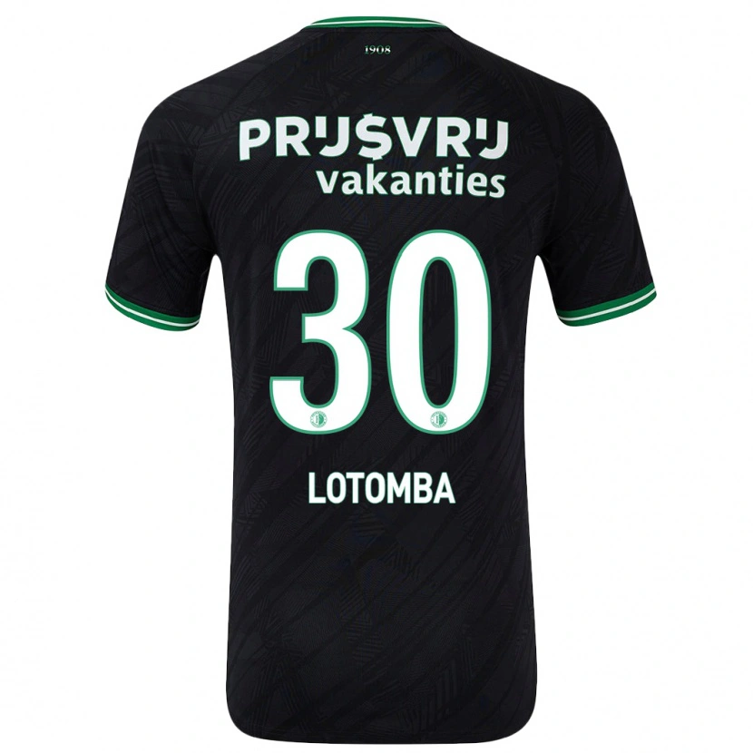 Danxen Niño Camiseta Jordan Lotomba #30 Negro Verde 2ª Equipación 2024/25 La Camisa