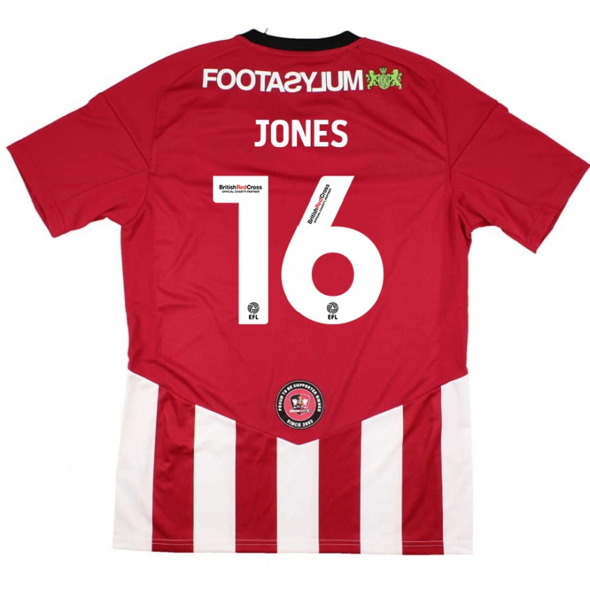 Danxen Niño Camiseta Patrick Jones #16 Rojo Blanco 1ª Equipación 2024/25 La Camisa