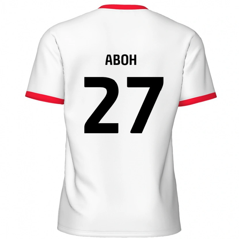 Danxen Niño Camiseta Ken Aboh #27 Blanco Rojo 1ª Equipación 2024/25 La Camisa