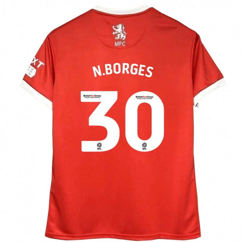 Danxen Niño Camiseta Neto Borges #30 Rojo Blanco 1ª Equipación 2024/25 La Camisa