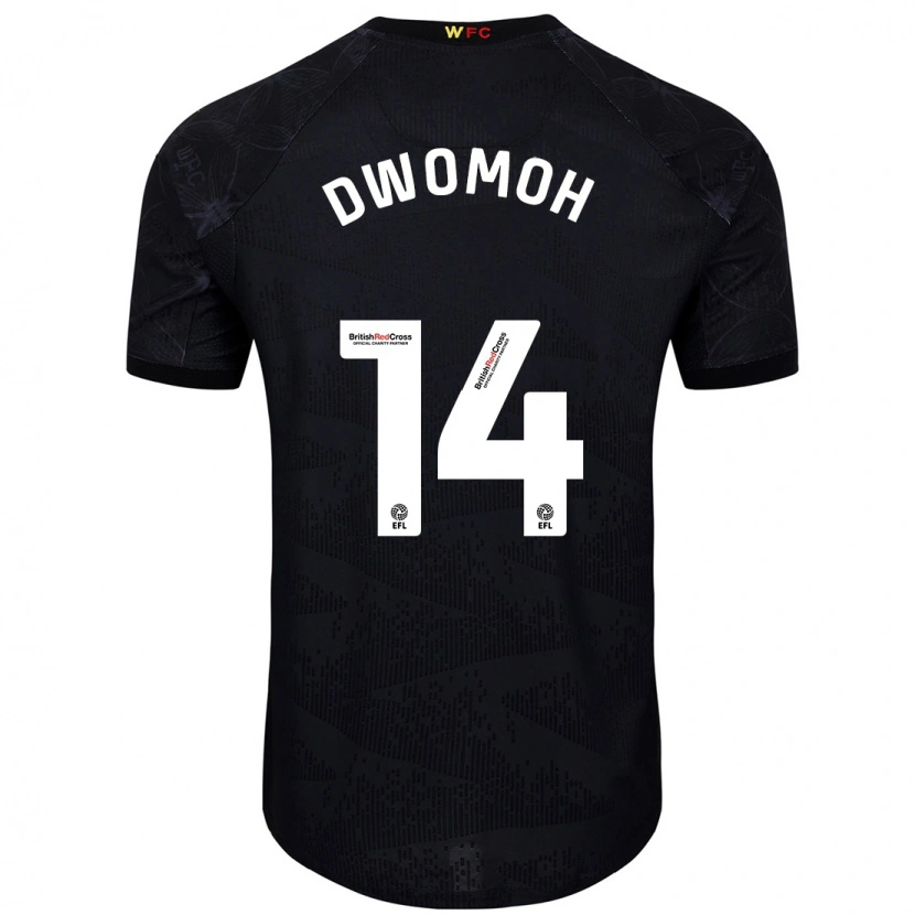 Danxen Niño Camiseta Pierre Dwomoh #14 Negro Blanco 2ª Equipación 2024/25 La Camisa