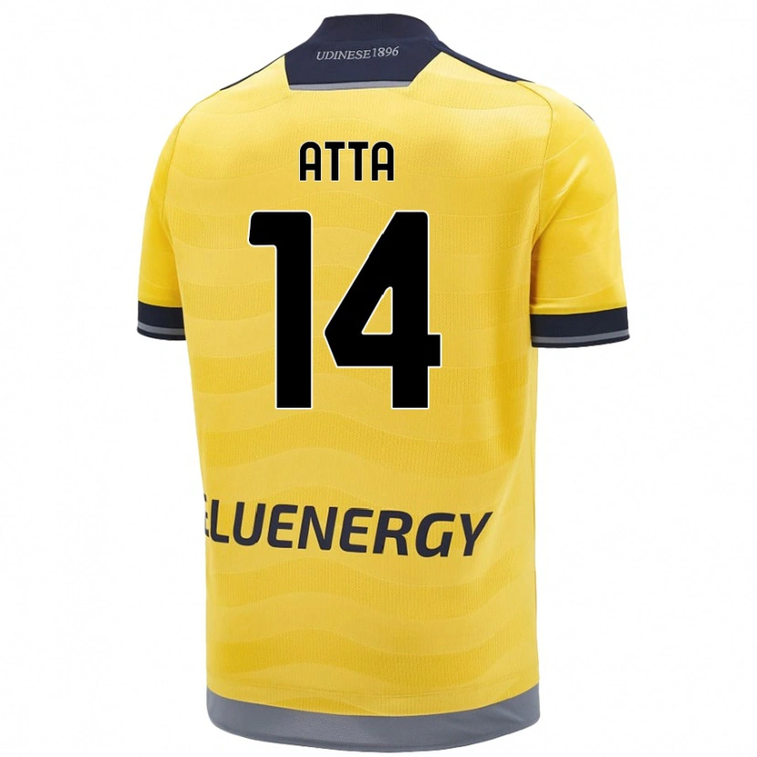 Danxen Niño Camiseta Arthur Atta #14 Dorado 2ª Equipación 2024/25 La Camisa