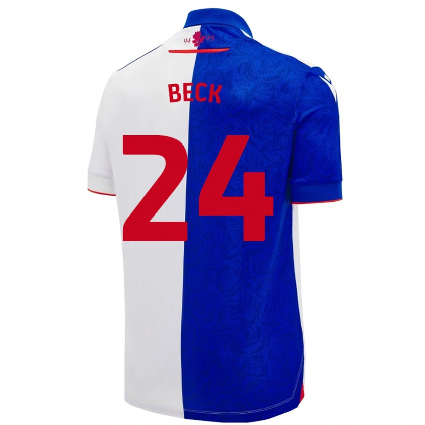 Danxen Hombre Camiseta Owen Beck #24 Azul Cielo Blanco 1ª Equipación 2024/25 La Camisa