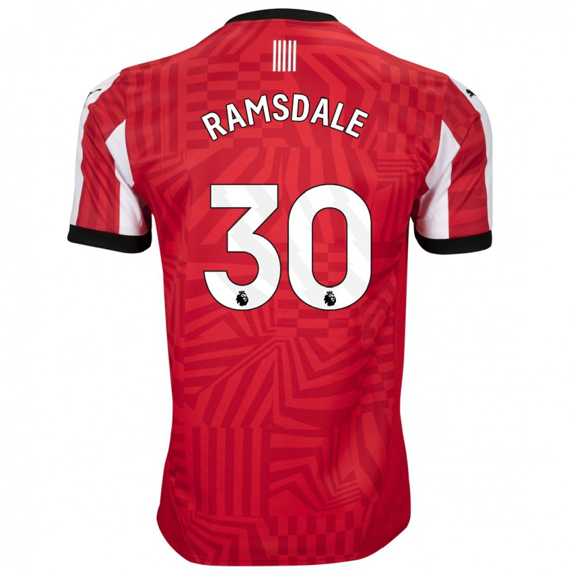 Danxen Hombre Camiseta Aaron Ramsdale #30 Rojo Blanco 1ª Equipación 2024/25 La Camisa