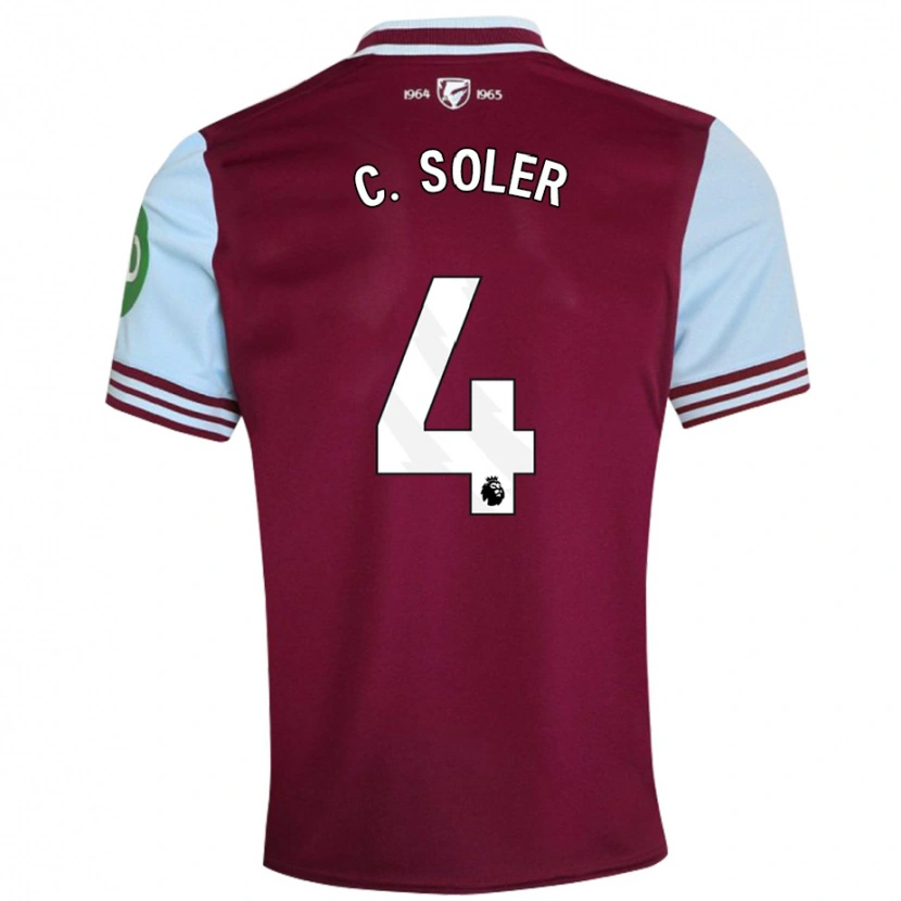 Danxen Hombre Camiseta Carlos Soler #4 Rojo Oscuro 1ª Equipación 2024/25 La Camisa